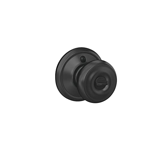 Schlage F51A Geo 622 Georgian Door Knob, Keyed Entry Lock, Matte Black #TOP6