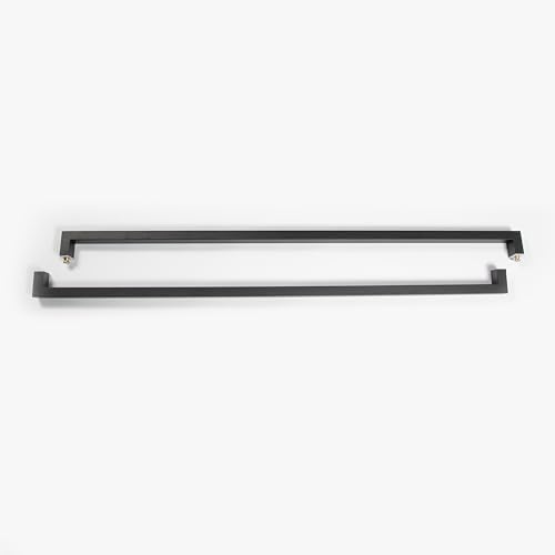 Square Rectangle Flat Shape Bar Stainless Steel Modern Contemporary Entry Door Handle Bar Pull Shower Glass Sliding Barn Door Interior Exterior Door Pull Push Modern Finish. (Black 72 Inch)