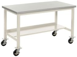 Mobile Plastic Laminate Safety Edge Lab Bench - Tan - 60 x 30 in.