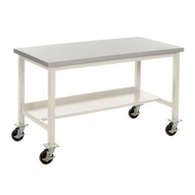 Mobile Plastic Laminate Safety Edge Lab Bench - Tan - 60 x 30 in.