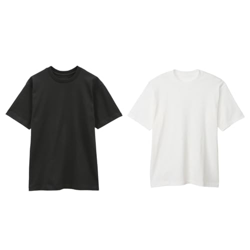 [Hanes] ヘインズ 半袖 T-SHIRTS SHIRO×KURO クルーネックTシャツ 2枚セット 綿100%(AST-アソート、L)の商品画像（Amazon）