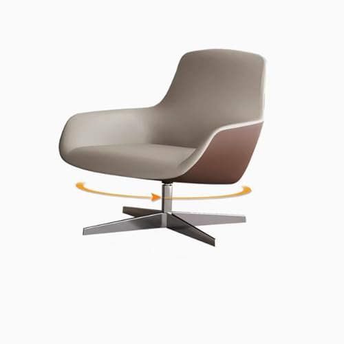 BJWJDM Simple Light Luxury Office360° Swivel ChairAluminium Alloy Tripodleather Accent Chairhigh Resilience Foamsingle SofaSuitable for Living Roomstudy Dining Roomcoffee Shopoffice