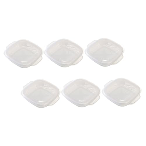 Ipetboom 6個 冷蔵庫用米飯装ボックス 耐冷凍製 再利用可能 食品保存容器 ご飯保存に 透明で中身確認簡単 キッチン整理整頓向け