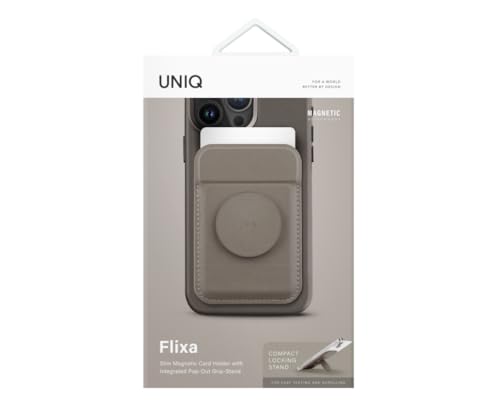 UNIQ Better By Design Flixa Support mains libres et porte-cartes de protection (gris)