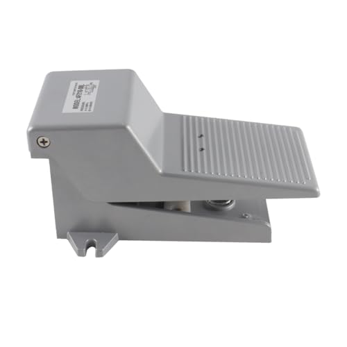 Hoite Pneumatischer Fußpedalschalter, 2 Positionen, 5-Wege-Aluminium-Pneumatik-Fußpedalventilschalter-Kit Mit Abdeckungsverriegelung 4F210-08L