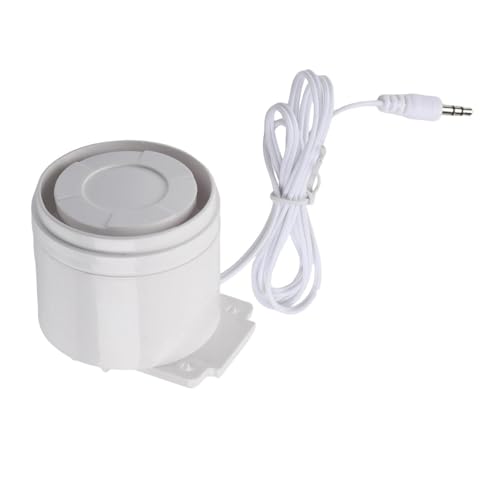 Kivivaka Sirène filaire 120 dB à haut décibel, système d'alarme antivol, 5-12 V DC, boîtier en plastique, blanc, 4950 mm