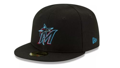 New Era Infant Miami Marlins Authentic Collection On-Field My First 59FIFTY Fitted Hat Size 6 Black/Blue
