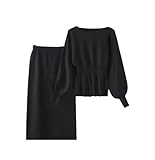 Photo Gallery jegsnoe set di 2 pezzi da donna in maglia, maglia a maniche lunghe, pullover top primavera autunno casual maglione + gonne set, nero , s Photo Gallery jegsnoe set di 2 pezzi da donna in maglia, maglia a maniche lunghe, pullover top primavera autunno casual maglione + gonne set, nero , s