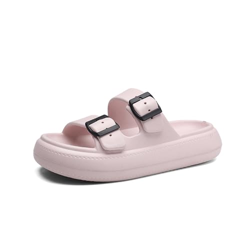 Waysoland Sandalen Damen Herren,Wolkenschuhe Damen Badelatschen Wolken mit Verstellbaren Schnallen Rutschfest Schnell Trocknend Super Bequeme Dicke Sohle Airfoot(Rosa,39/40 EU)