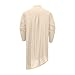 Mens Kaftan Thobe Cotton Linen Muslim Tunic Shirt Long Sleeve Stand Collar Button Up Robe Casual Dress Gown Arabic Clothing 02 Khaki Large
