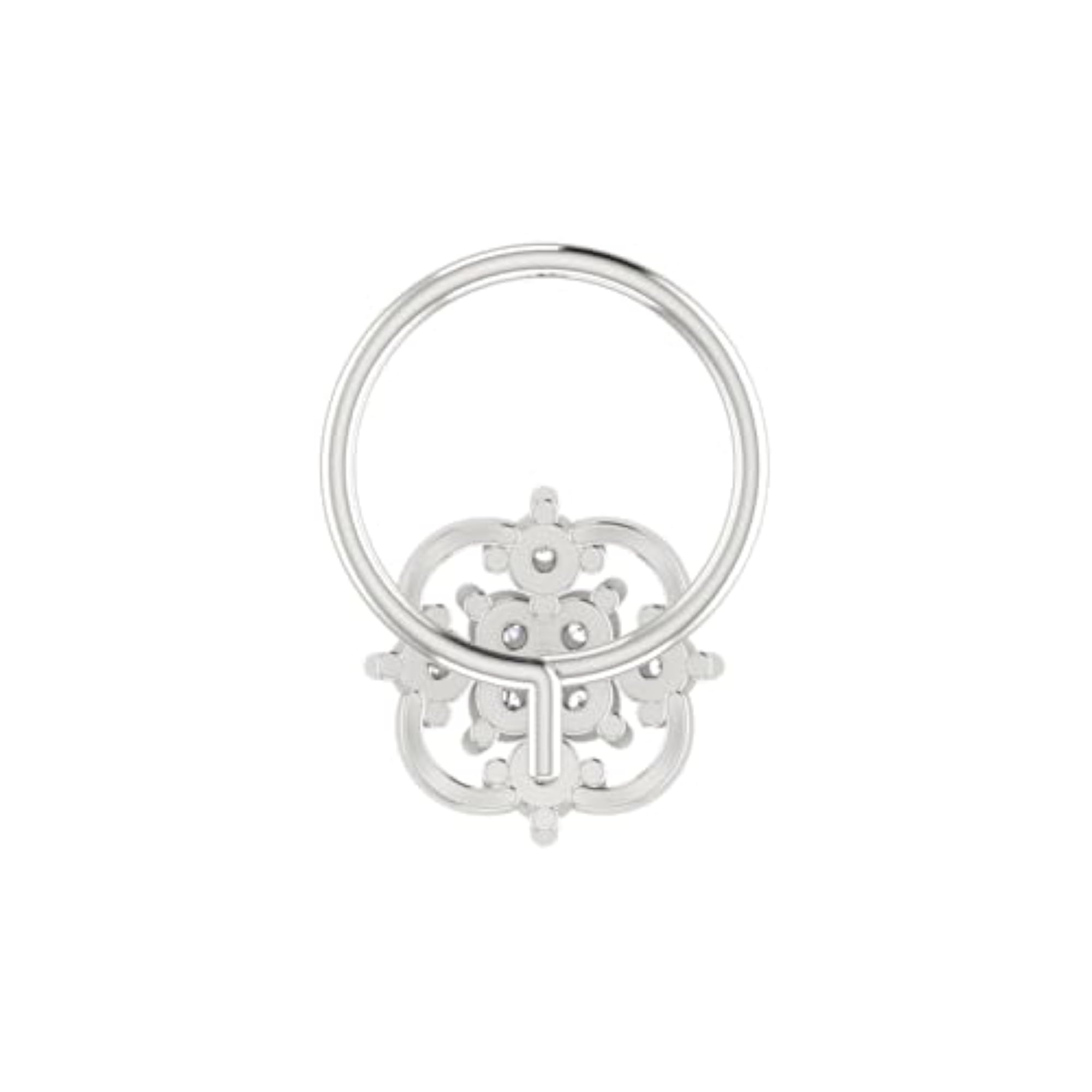 Women's 14Kt White Gold Stud Nosering, Sleek