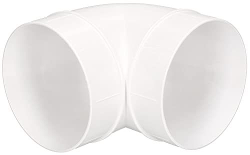 KOTARBAU® Codo de tubería de conducto de 90 grados, Ø 125 mm, Conector de PVC para Sistema de Ventilación, Tubo de plástico, Conector de curva, Conducto de Ventilación, Codo redondo, Blanco