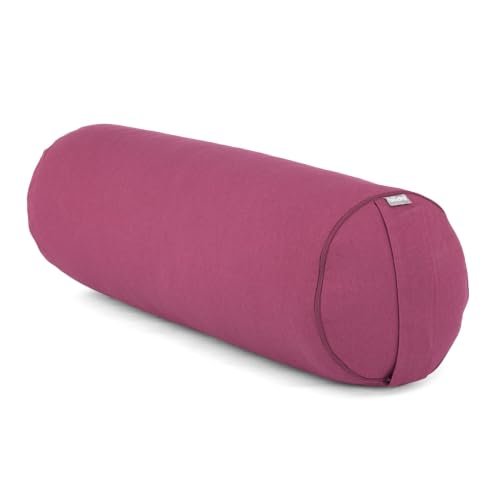 Bodhi Yoga Bolster Rolle Ø 22 cm | Yogarolle mit Bio-Dinkelfüllung | Yogakissen...
