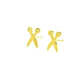 Edelstahl Ohrstecker Schere Friseur Stecker golden Ohrringe