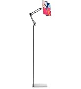 Dyazo Adjustable Floor Stand with 360° Rotating Gooseneck Long Arm | Dual Mobiles & Tablets Holde...