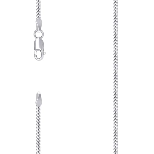 Chaîne gourmette argent sterling 925 massif collier mixte 2 mm 41 cm