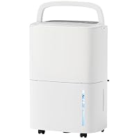 HOMCOM 20L/Day Dehumidifier with Continuous Drainage, Dehumidifier with 5L Water Tank, 24H Timer, Humidity Light, Digital Humidity Display for Home Damp, Bedroom, Laundry Drying, Condensation, Mould