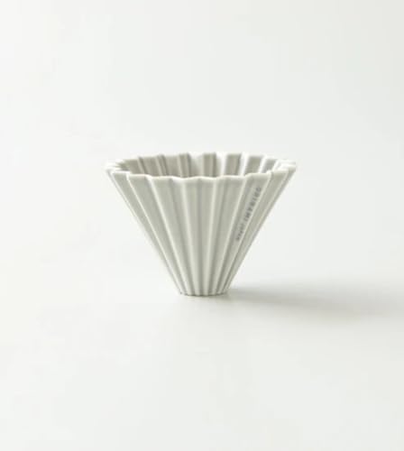 Image of Origami Ceramic Small Coffee Dripper from Japan, for 1-2 Cup, Pour Over Coffee Maker for Manual Brew, Cone Shaped Dripper, Durable & Heat-Retaining, Home, Cafe, Barista Accessory (Matt Gray, Small)