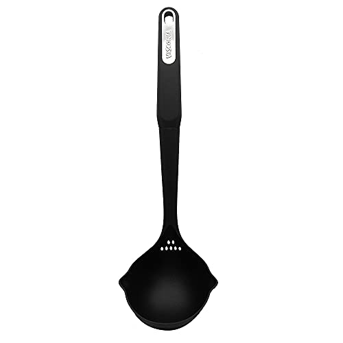 La Mejor Recopilación de Cucharones para servir Top 10. 48 Vasconia | Cucharón Esencial de Nylon con Doble Vertedor - Negro
