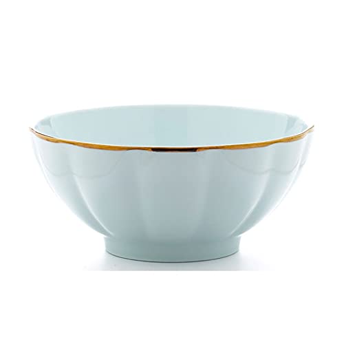 FTOQWZXV Tazón de porcelana de mármol, cuencos resistentes para mezclar, aptos para lavavajillas, cuenco de sopa azul, tamaño 15,6 x 7,2 cm