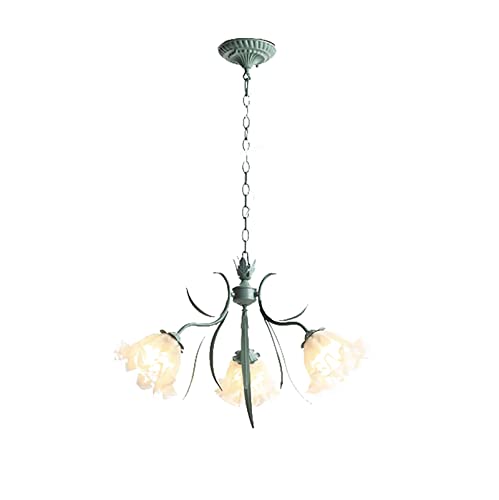 Lustre fleur de fer française E27 suspension verte durable pour éclairage de chambre et salon