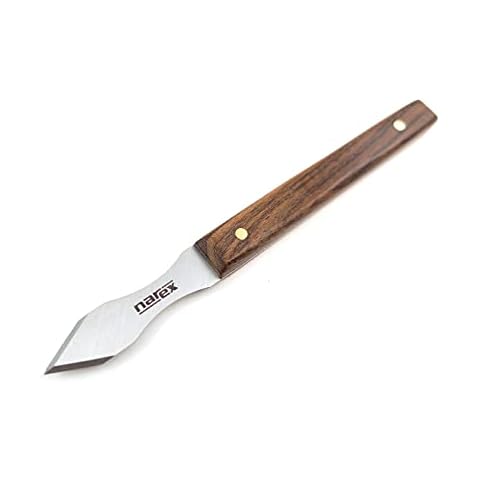 Narex Dual Bevel Marking Knife Stainless Steel Blade Rosewood Handle Finger Indents (0.030" Thick Blade) Cover