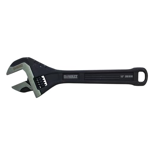 Dewalt Llave ajustable de acero de 10 pulgadas, con mandíbulas diseñadas con precisión para facilitar el movimiento mínimo de la mandíbula entre mandíbulas móviles y fijas para ajustes precisos.