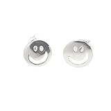apop nyc Sterling Silver 'Happy Face' Smiley Earrings Mini (sterling-silver)