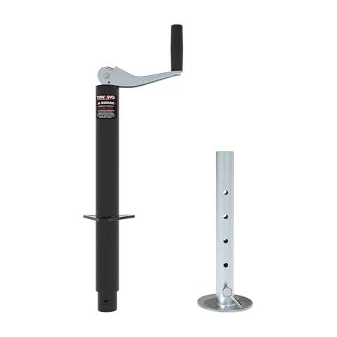 TOWKING A Frame Trailer Jack with Drop Leg, 15" Vertical Travel, 2000 lbs, for RV, Trailer and More Cover
