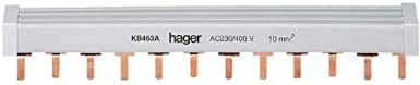barre de pontage - 3 pôles + neutre - languettes - 12 modules - hager kbn863a