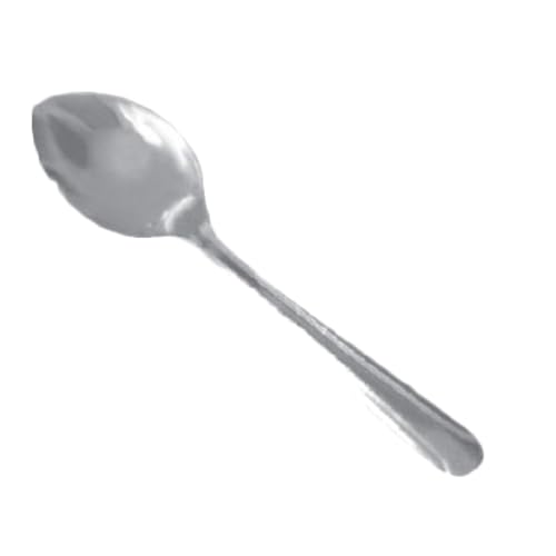 A-to-Z Supply SLDO001 Sugar Spoon, 4.65", Medium-Weight, Simple line-Trimmed Handle, 18/0 Stainless Steel, Bright Finish, Domilion, Pack of 12