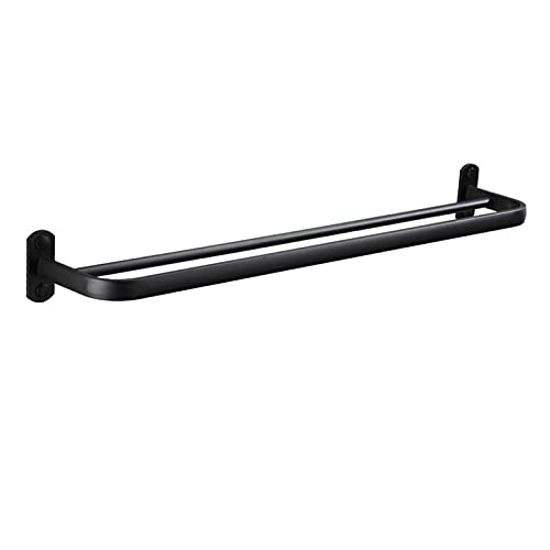 Porte-serviettes double de salle de bain noir pour des matins sereins