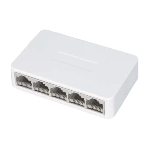ETHERNET SPLITTER, Network Switch, CAT6, RJ45, 100mbps, USB Powered, 5 Port LAN Switch To Connect More Ethernet Devices To Your Internet Router Hub Cover