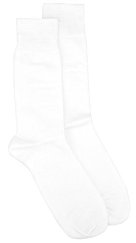 3 Pair of Biagio Solid WHITE Color Men's COTTON Dress SOCKS