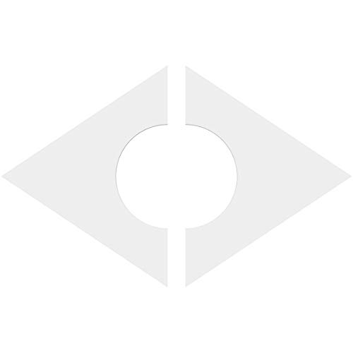 Image of Ekena Millwork CMP16X10DD2-05000 Diamond Architectural Grade PVC Contemporary, Two Piece Urethane Ceiling Medallions 16 inchW x 10 5 /8 inchH x 5 inchID x 5 1 /2 inchC x 1 inchP