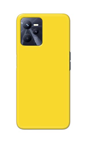 Image of Printed Hard Back Cover Case for Realme Narzo 50A Prime Back Cover (Plain Yellow) -1803