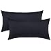 Produktbild NatureMark 2er Pack Jersey Kissenbezug Kissenhülle Kissenbezüge Seitenschläferkissen Nackenkissen viele Größen und Farben ÖKO-TEX (40 x 60 cm (Nackenkissen geeignet), Schwarz)