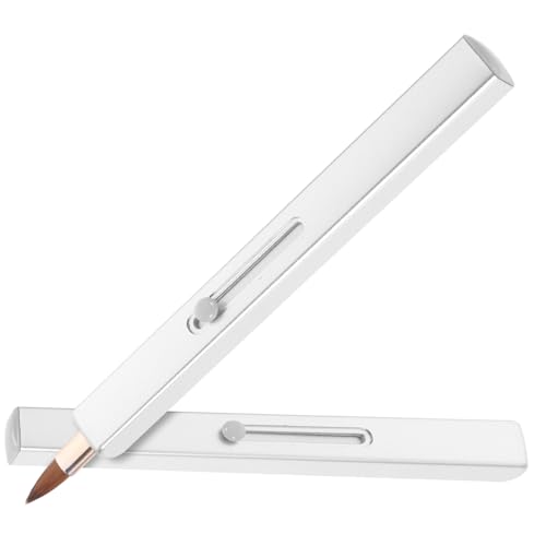 MUCKLILY 2 Pinceles Aplicadores De Labios Retráctiles, Portátiles y Hipoalergénicos, Color Gris, Para Maquillaje De Labios Tapa Protectora, Uso Profesional y Diario