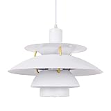 WalmHomie Nordic Pendant Light Modern White Pendant Lighting UFO Adjustable Hanging Ceiling Light Fi