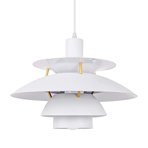 Walmhomie Nordic Pendant Light Modern White Pendant Lighting Ufo Adjustable Hanging Ceiling Light Fixture For Dining Room Kitchen #TOP9