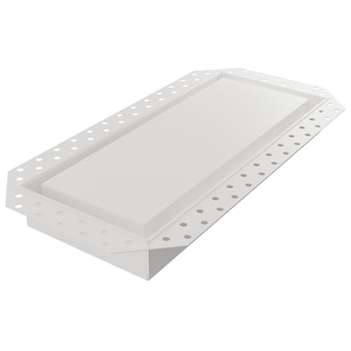 Fittes Flush Wall Vent [Luxe], Minimalist Solid Steel HVAC Air Return Register Cover, Customizable Modern Adjustable Airflow Solution for Home or Ceiling, Damper Included – 6"x14" – Satin White