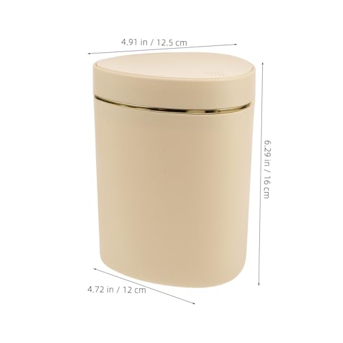 Mini caneca de basura rectangular amarilla de plástico miniatura 2