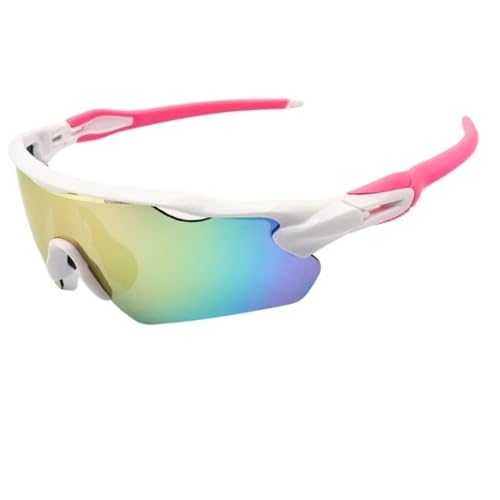 Óculos De Sol Esportivo Ciclismo Proteção Kit Polarizado Original Baixa Pace Pedal Bike Beach Tennis Ftv Corrida UV400 Unissex - Modelo Race - Cacife Brand (Branco Rose Espelhado)