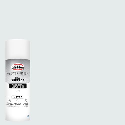 Image of Glidden Master Finish 12 oz. Matte White Interior /Exterior All Surface Spray Paint and Primer (Pack of 2)
