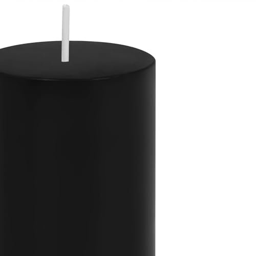 PROSPERRO LUMO by Parkash Candles Unscented Pillar Candles Set of 3 || 2x2, 2x4, 2x6 Inches || Paraffin Wax Candles || Home Decor (Black)