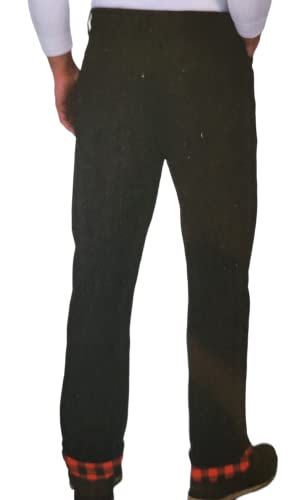 Weatherproof Vintage Mens Stretch Canvas Pants, Fleece Lined, Regular Fit, Black 38W 29L2