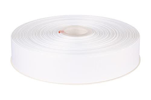 Fondersy 38mmX 91M Solid Grosgrain Ribbon for Gift Wrapping Parties Wedding Decoration, Crafts Sewing(White)