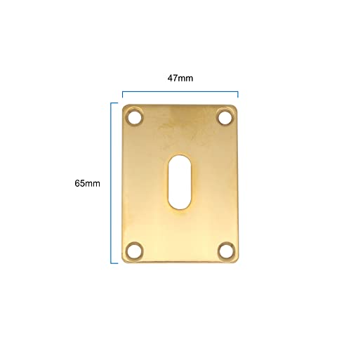 Repair Escutcheon Key Hole Cover Plate Screw Fix Polished Brass 65 x 47mm, 65mm/47mm/1mm - Image 3