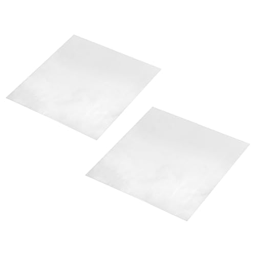 Image of uxcell 2 Pcs 99.9% Pure Zinc Sheets, 0.01 inchx5.5 inchx5.5 inch (0.2x140x140mm) Zinc Anode Strip for Science Lab Industry DIY Craft