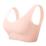 Necalisi BH Damen ohne bügel hellgelb Bustier Damen BH ohne Buegel |Wohlfühl Bustiers Tops | Bügelloser Soft Bra | Büstier in vielen Farben BH ohne bügel große größen 120C